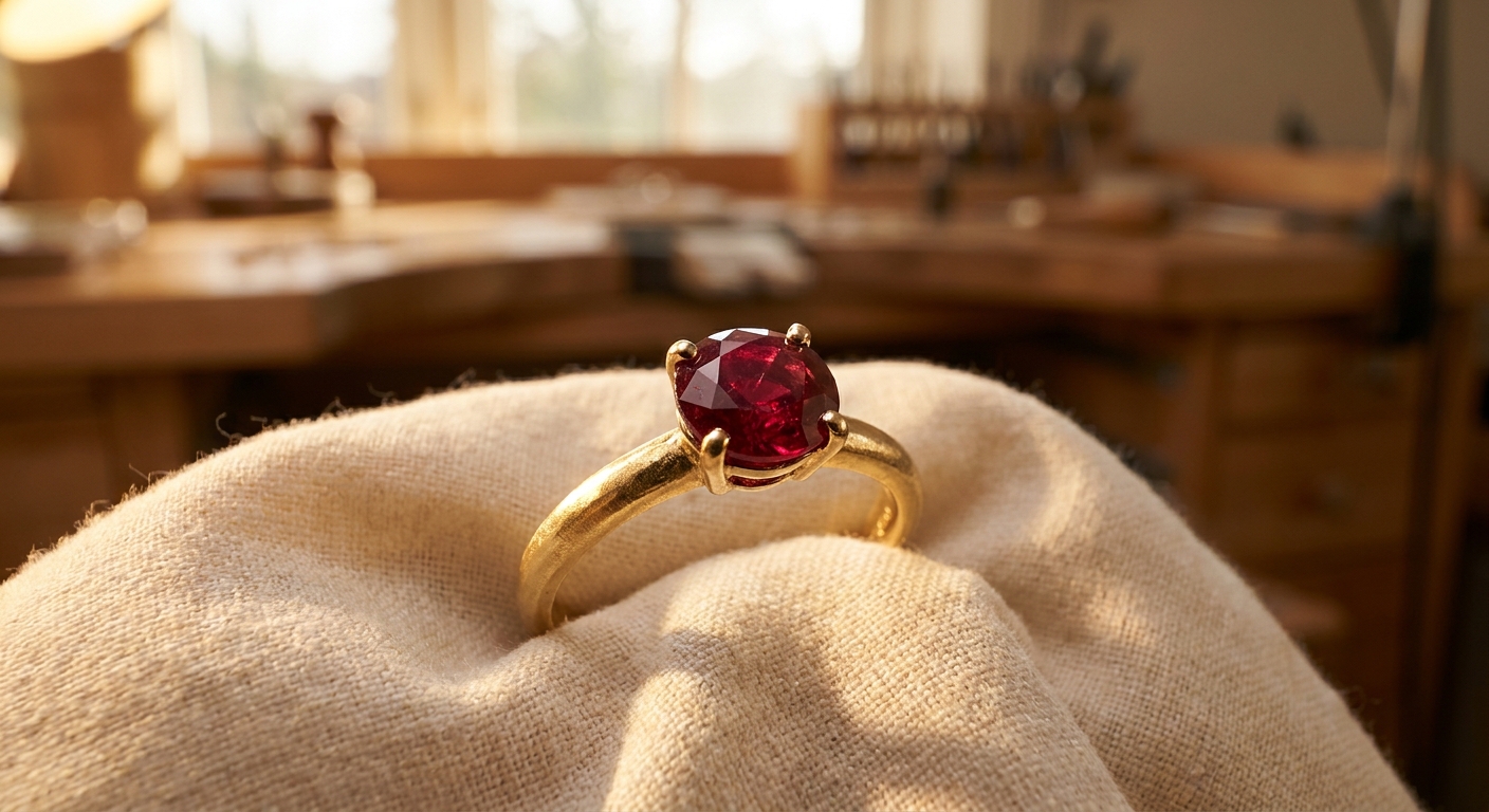 Anel de ouro 18k com rubi natural — Lindyse Joias, Goiânia